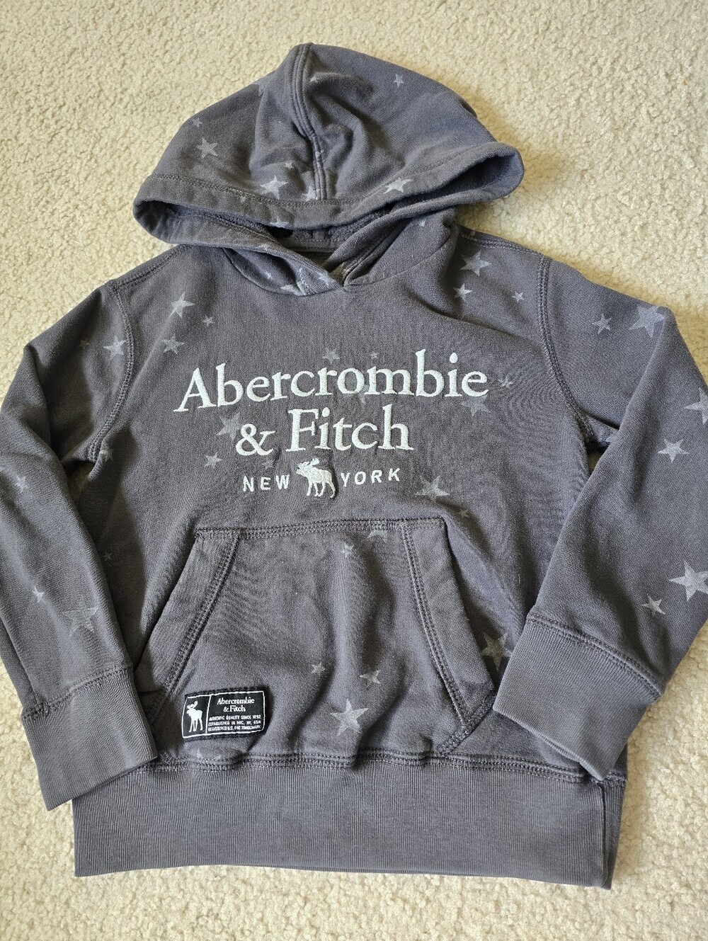 Abercrombie & Fitch Kids Size 5/6 Gray Star Hoodie